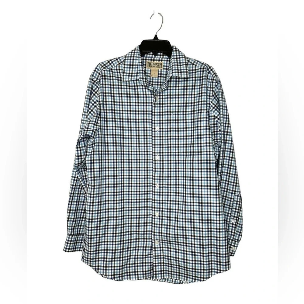 Duluth Trading Company plaid button down shirt men's Sz M outdoors workwear